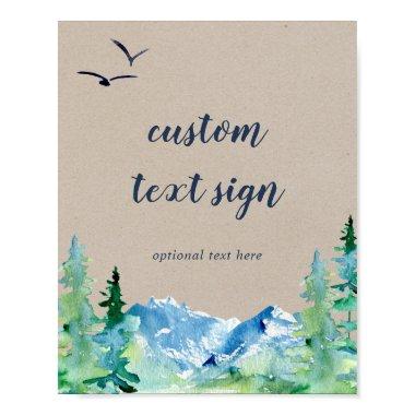 Kraft Mountain Invitations & Gifts Custom Text Sign