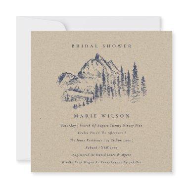 Kraft Pine Mountain Sketch Bridal Shower Invite