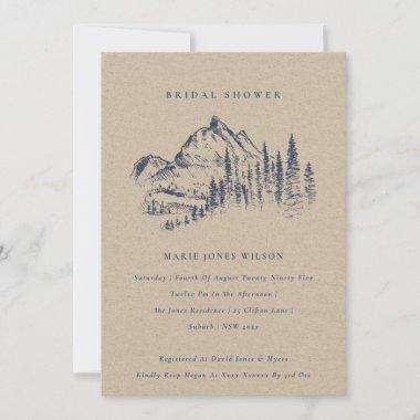 Kraft Pine Mountain Sketch Bridal Shower Invite