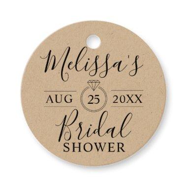 Kraft Rustic Bridal Shower Ring Thank You Favor Tags