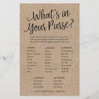 Kraft What's in Your Purse Bridal Shower Game Invitations
