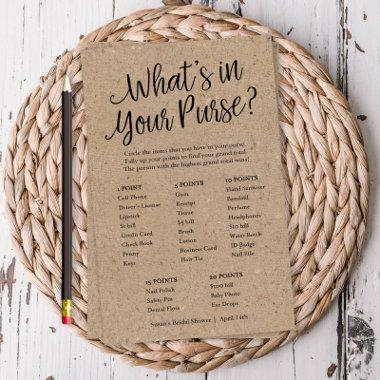 Kraft What's in Your Purse Shower Value Game Invitations Flyer