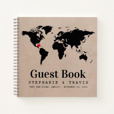 Kraft World Map Travel Theme Guest Signature Book