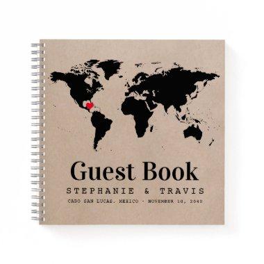 Kraft World Map Travel Theme Guest Signature Book