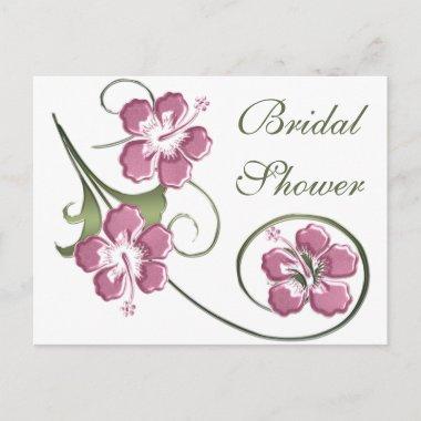 KRW Hibiscus Swirl Custom Bridal Shower Invitation PostInvitations