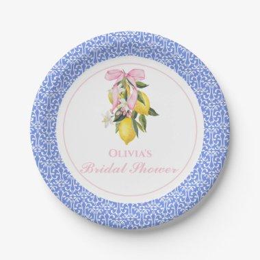 La Dolce Vita Lemon Pink Bow  Paper Plates