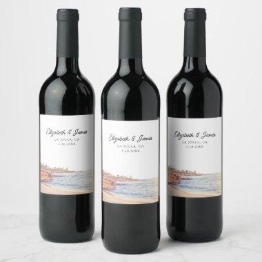La Jolla Wedding Favor San Diego Personalized Wine Label