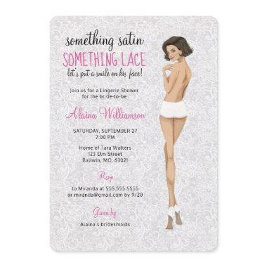 Lace Bride in Panties Lingerie Shower Invitations