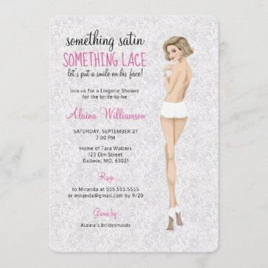 Lace Bride in Panties Lingerie Shower Invitations