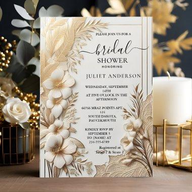 Lace Floral Gold Foil Embossed