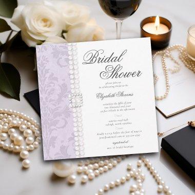 Lace Pearls Damask Lavender Elegant