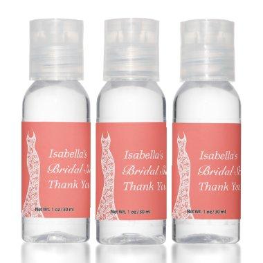 Lacy Coral Bridal Shower Hand Sanitizer