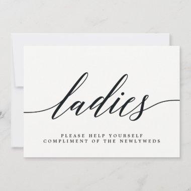Ladies Wedding Bathroom Sign - Modern Script Announcement