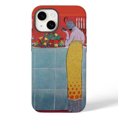 LADY AND FRUITS TABLE SET ART DECO BEAUTY FASHION Case-Mate iPhone 14 CASE