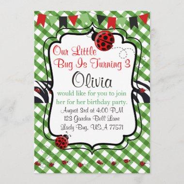 Lady Bug Garden Tea and Cakes Party Invitations