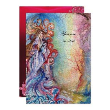 LADY OF LAKE , vibrant blue pink gem burgundy