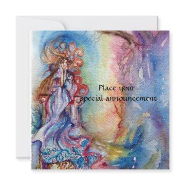 LADY OF LAKE vibrant bright blue pink purple white Announcement