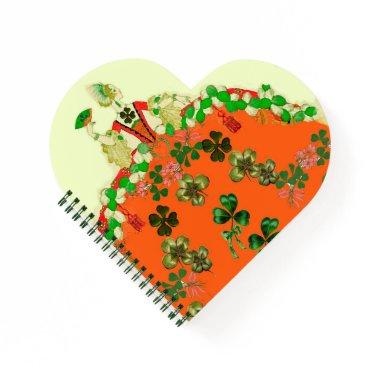 LADY ORANGE AND SHAMROCKS St. Patricks Day Notebook