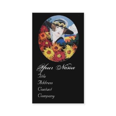 Lady with Chrysanthemum Flowers Business