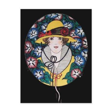 Lady with Morning Glories Post