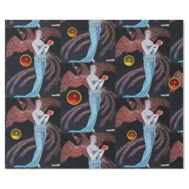 LADY WITH PHOENIX ,ART DECO BEAUTY FASHION COSTUME WRAPPING PAPER