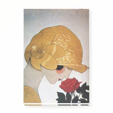 LADY WITH RED ROSE Beauty Fashion Post-it Notes