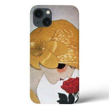 LADY WITH RED ROSE iPhone 13 CASE