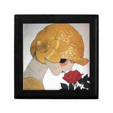 LADY WITH RED ROSE GIFT BOX