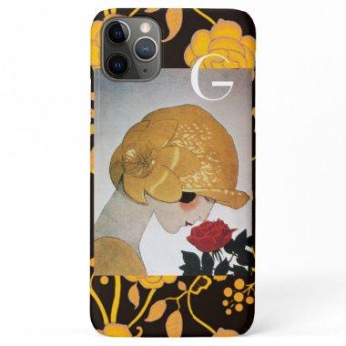 LADY WITH RED ROSE MONOGRAM iPhone 11 PRO MAX CASE