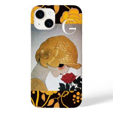 LADY WITH RED ROSE MONOGRAM Case-Mate iPhone 14 CASE
