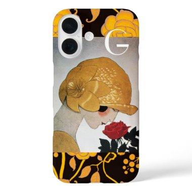 LADY WITH RED ROSE MONOGRAM iPhone 16 CASE
