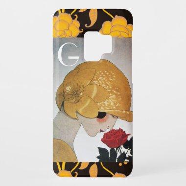 LADY WITH RED ROSE MONOGRAM Case-Mate SAMSUNG GALAXY S9 CASE