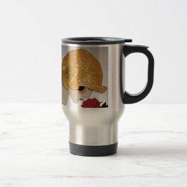 LADY WITH RED ROSE TRAVEL MUG