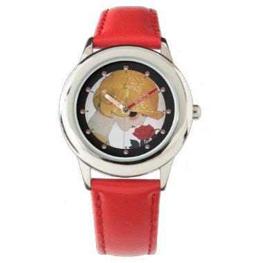 LADY WITH RED ROSE WATCH