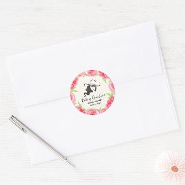 Lady's Hat and Roses Derby  Classic Round Sticker