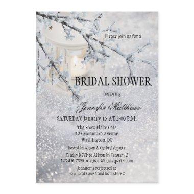 Lantern Snow Winter Bridal Shower Invitations