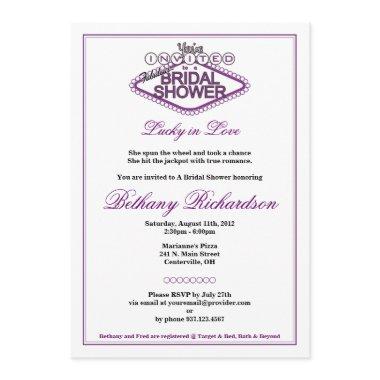 Las Vegas Bridal Shower Invitations - Purple