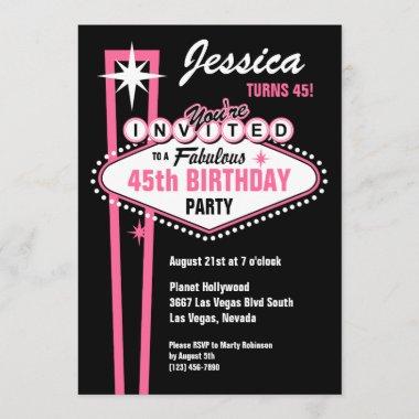 Las Vegas Pink Invitations