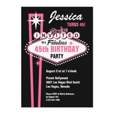 Las Vegas Pink Invitations