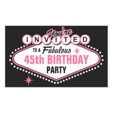Las Vegas Pink Invitations Rectangular Sticker