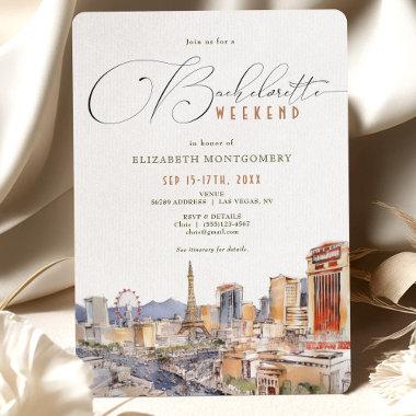 LAS VEGAS Travel Bachelorette Itinerary Invitations