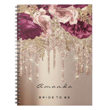 Lashes Confetti Makeup Artist Bridal Rose Floral Notebook