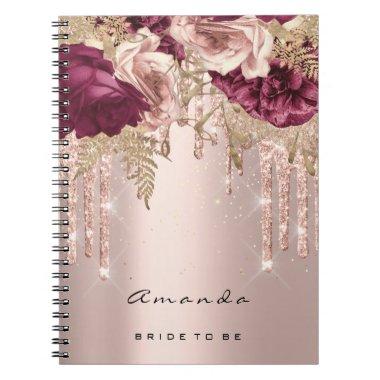 Lashes Confetti Makeup Artist Bridal Shower Floral Notebook