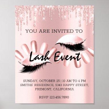 Lashes Makeup Beauty Treatment Promotion Rose Poster