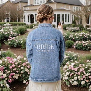 Last Name Future Mrs Custom Bride Denim Jacket