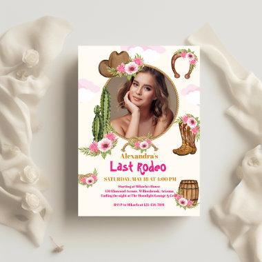 Last Rodeo Cowgirl Bridal Shower Photo Invitations