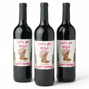 Last Rodeo Cowgirl  Wine Label