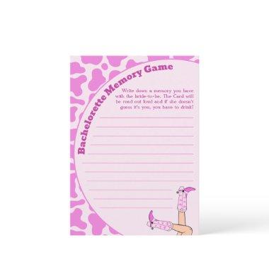 Last Rodeo Pink Cowgirl Bachelorette Memory Game Enclosure