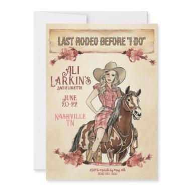 Last Rodeo Western Bachelorette Party Invitations