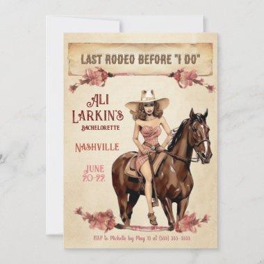 Last Rodeo Western Bachelorette Party Invitations